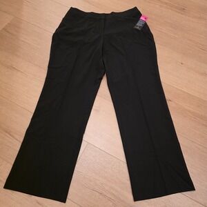 Worthington Curvy Fit Perfect Trousers Dress Pants Womens 14W 36X31 Black NWT
